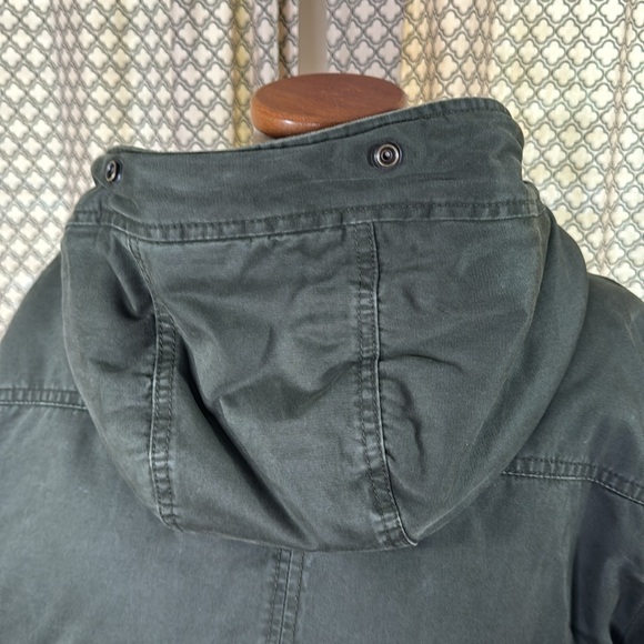 ABERCROMBIE & FITCH Hooded Military Green Coat Jacket - Picture 6 of 10